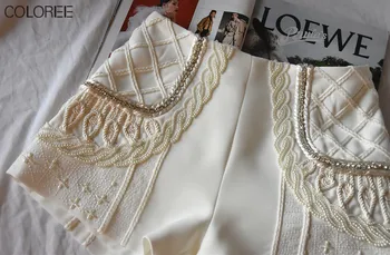 Sieviešu Vintage Baltās Pērles Frēzēšana Šorti 2021. Gada Pavasarī Augsta Vidukļa Korejas Dāmas Tīrtoņa Krāsu Slim Bikses Feminino