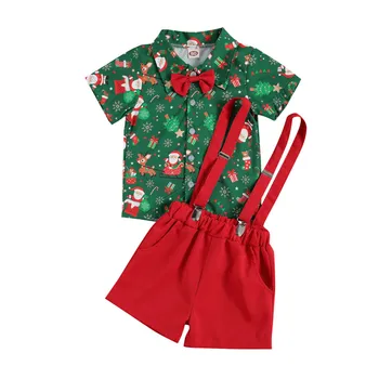 1-4Y Modes Bērni Zēnu Apģērbu Komplekti Ziemassvētku Toddler Bērniem, Zēni, Kungi Bowtie T-krekli, Topi+Zeķu Bikses Ziemassvētki Tērpiem