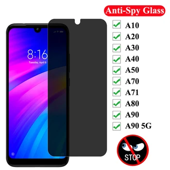9H Privātuma Rūdīta Stikla Samsung Galaxy A30 A20 A10 Anti-Spiegu Screen Protector For Samsung Galaxy A40 A50 A70 A71 A80 A90 5G