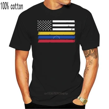 Vīriešu t Īsām piedurknēm Venecuēlas Amerikāņu Karogu, ASV, Venecuēla Slim Fit Krekls, T Krekls, t-veida topi, Sieviešu t-krekls