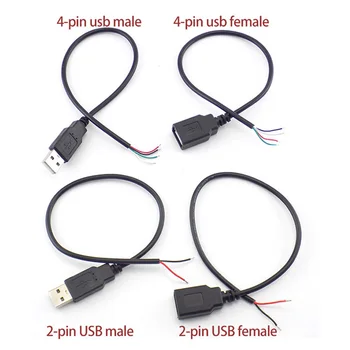 5 Veidi, Stieple, Micro USB 2.0 Type-C AUX Mono Savienotājs Barošanas Paplašinājuma Kabeli, Lādētāju, Sieviešu un Vīriešu 2-pin uz 4-pin Datu Līnijas