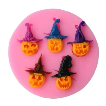 Halloween Veidnes Jaunu Silikona Kūka Pelējuma DIY Kūka Apdare Cepuri Galvaskausa Ķirbju Pelējuma Līdzekli Mājas Grupa Šokolādes Bakeware