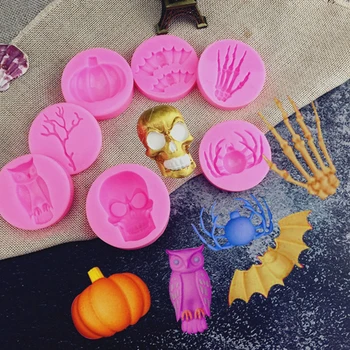 Halloween Veidnes Jaunu Silikona Kūka Pelējuma DIY Kūka Apdare Cepuri Galvaskausa Ķirbju Pelējuma Līdzekli Mājas Grupa Šokolādes Bakeware