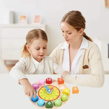 Koka Puzzle Formu, Krāsu Šķirošanas Izglītojošas Rotaļlietas Bērniem Dzīvnieku 3D Koka Pulkstenis Puzzle Montessori Rotaļlietas Bērniem 2-4 Gadu laikā