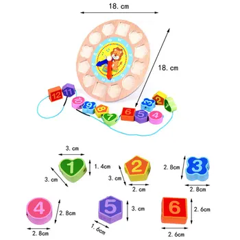 Koka Puzzle Formu, Krāsu Šķirošanas Izglītojošas Rotaļlietas Bērniem Dzīvnieku 3D Koka Pulkstenis Puzzle Montessori Rotaļlietas Bērniem 2-4 Gadu laikā