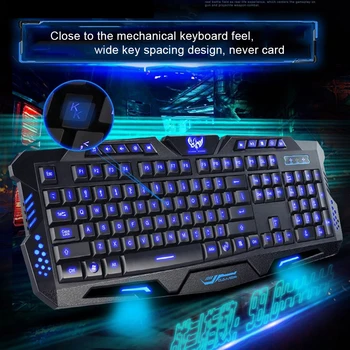 PC Spēļu Tastatūra Mehāniskās Datoru Kreka Spēļu Tastatūra Spēlētājs Apgaismojums USB Vadu Elpošanas Ūdensizturīgs Mehāniskās Keybord
