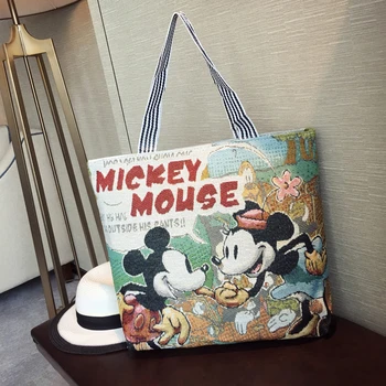 Disney Stitch Minnie Mickey Mouse audekls maiss gadījuma plecu somas iepirkumu grozs Ziemas jaunas multfilmas modelis