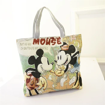Disney Stitch Minnie Mickey Mouse audekls maiss gadījuma plecu somas iepirkumu grozs Ziemas jaunas multfilmas modelis