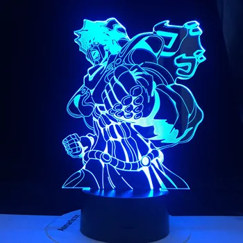 Platīna Jojo Dīvaino Piedzīvojumu Star Bērniem Pētījumu 3D Led 7 Krāsas, Gaismas Japāņu Anime Tālvadības Parastā Galda Lampa