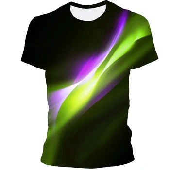 Ir 2021. jaunu 3D drukāšanas radošo vīriešu T-krekls, ar personību, unikālas krāsas, 3D apaļu kakla īsām piedurknēm T-krekls