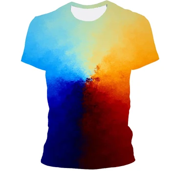 Ir 2021. jaunu 3D drukāšanas radošo vīriešu T-krekls, ar personību, unikālas krāsas, 3D apaļu kakla īsām piedurknēm T-krekls