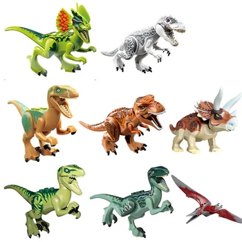 Jurassic Dinozauru Pterosaur Tyrannosaurus Rex Peld Pūķis Velociraptor Celtniecības Bloki, Bērnu Rotaļlietas Dinozauru Rotaļlietas, Slēdzenes