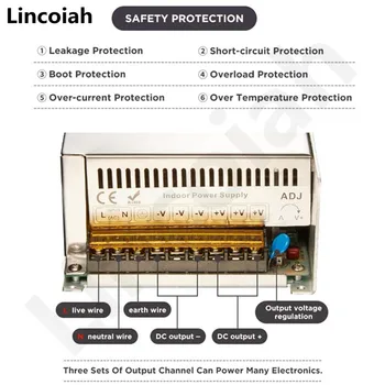 LINCOIAH ir pārslēdzama Strāvas Padeve 65V 18.5 A 1200W AC uz DC MVP CNC Regulējams Sprieguma 65 V Voltus RD6012 RD6012W RD6018 RD6018W