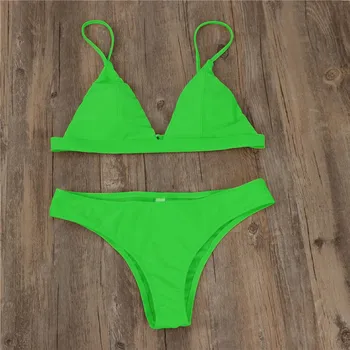 Augstas Starām. Zaļā Cietā Peldkostīms Sievietēm Divas Gabals Peldkostīmi Sieviešu Sexy Push-up Polsterētām Krūšturis Pludmali Pavada Bikini Komplekts#g30