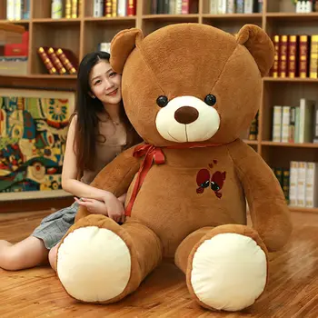 1PC 60-120 cm Lielu Plīša Rotaļlieta Teddy Bear Jauki Milzīgu Mīkstu Pildījumu Lācis Valkāt Bowknot Lāču Bērniem, Rotaļlietas Dzimšanas dienas Dāvana Draudzenei