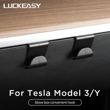 LUCKEASY Interjera Pārveidošana Funkcionālās Piederumi Tesla Modelis 3 Modelis Y 2017-2021 Auto Cimdiem Ērts Āķis