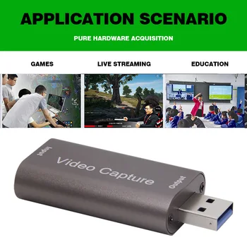4K Video Capture Karte, USB 3.0, HDMI saderīgas Video Grabber Ierakstīt Lodziņā PS4 Spēle Videokamera, Fotokamera Ieraksta Tiešraidi