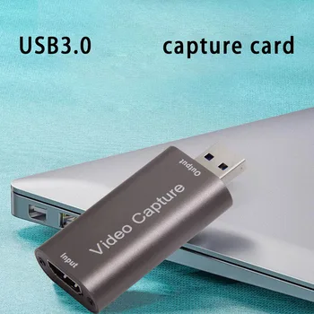 4K Video Capture Karte, USB 3.0, HDMI saderīgas Video Grabber Ierakstīt Lodziņā PS4 Spēle Videokamera, Fotokamera Ieraksta Tiešraidi
