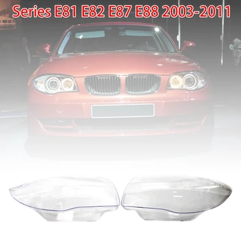 Pāris Lukturu Galvas Gaismas Lampas Korpusa Auto Lukturu Lēcas Korpusa Vāks-BMW 1 Sērija E81 E82 E87 E88 2003-2011
