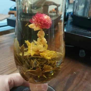 16 Gabali Ziedu Tēja Ir 2021. Dažādu Ziedu Roku Darbs Ziedošā Tēja Ķīniešu Ziedēšanas Bumbiņas Augu Amatniecības Ziedi, Dāvanu Iesaiņošanas