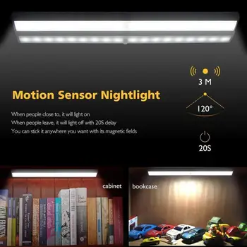 Kustības Sensors Skapis Gaismas 10 LED Bezvadu Pagraba Bagāžnieka Gaitenī Gaismu Stick-on Jebkur ministru Kabineta Nakts Gaisma Akumulatora Barošanu