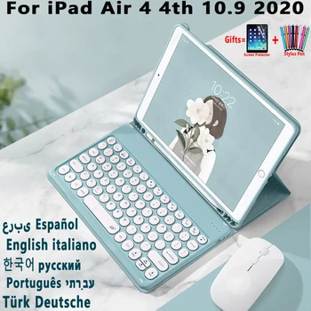 Magic Keyboard Case for iPad Gaisa 4 4 10.9 2020. gadam A2316 A2324 krievu, spāņu, korejiešu, arābu, ebreju, turku, portugāļu Tastatūras