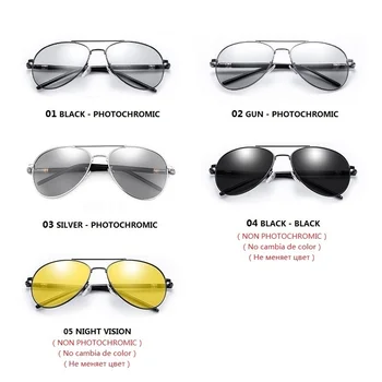 Jauns Vīriešu Photochromic Polarizētās Saulesbrilles, Vīriešu un Sieviešu Braukšanas Izmēģinājuma Hameleons Vintage Saules Brilles Mainīt Krāsu, Diena, Nakts Redzamības