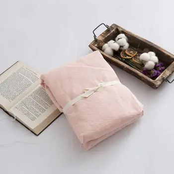 Japāņu stila mazgātas kokvilnas amatniecības palagu sega viena divguļamā gulta studentu kopmītnē tīrtoņa krāsu ins gultas loksnes