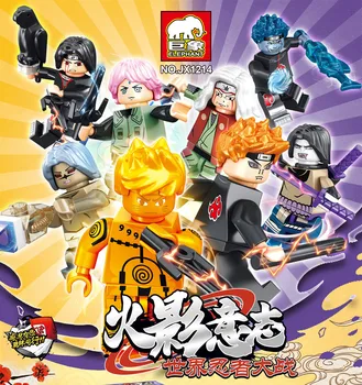 8 Stila Naruto Jiraiya Ninja vs mazu daļiņu Samontēti celtniecības bloki Rotaļlietas Darbības rādītāji lelle Liekami Bērnu puzle dāvana