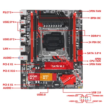 X99 mātesplati LGA 2011-3 set komplekts ar Intel core I7-6800K procesors DDR4 16GB(2*8GB) 2666MHz RAM atmiņa M-ATX X99-RS9