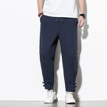 Streetwear Vīriešu Joggers Bikses Ķīniešu Stilā Casual Harēma Bikses, Pavasara Rudens tīrtoņa Krāsu Lielajam Vīram Bikses Plus Lieluma 5XL