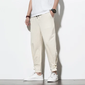 Streetwear Vīriešu Joggers Bikses Ķīniešu Stilā Casual Harēma Bikses, Pavasara Rudens tīrtoņa Krāsu Lielajam Vīram Bikses Plus Lieluma 5XL
