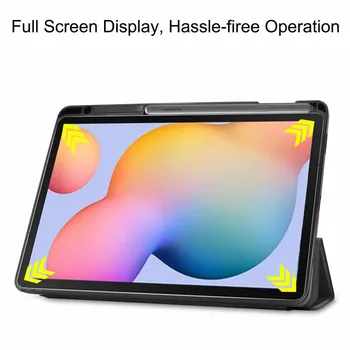 IBuyiWin Mīksta Silikona Smart Case for Samsung Galaxy Tab S6 Lite 10.4 SM-P610/P615 Tablete Capa Segtu Ar Zīmuļa Turētāju Būtiska
