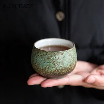 2 gab./daudz Japāņu stila Keramikas Teacup Roku darbs Boutique Keramikas Tējas Bļodā Tējas ceremoniju Piederumi Portatīvo Personas Vienā Kauss