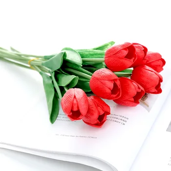 Mākslīgā tulip 2.5 CM PU materiāla, Līgavas Pušķi, Mājas Kāzu Dekori DIY Scrapbooking Piegādēm Partijas apdare