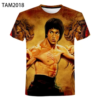 Vasaras Vīriešu Un Sieviešu, Bērnu 3D Drukāšanas Bruce Lee T-Krekls Ir 2021. Jaunu Modes Atpūtas Īsām Piedurknēm Top Harajuku Elpojošs