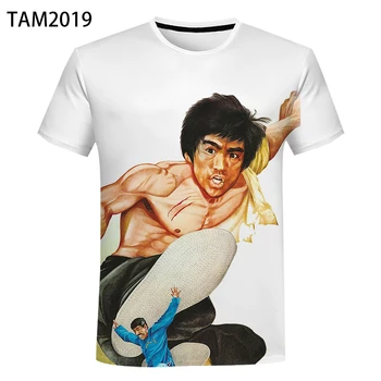 Vasaras Vīriešu Un Sieviešu, Bērnu 3D Drukāšanas Bruce Lee T-Krekls Ir 2021. Jaunu Modes Atpūtas Īsām Piedurknēm Top Harajuku Elpojošs