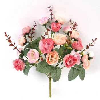 1PC Mākslīgie Ziedi Retro Zīda Rožu Pušķis Vintage Līgava Saimniecības Viltus Ziedu Sākuma Kāzu Dekorēšana, Dāvanas Aksesuāri #BL3