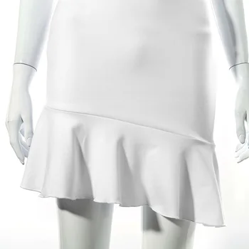 Sieviešu Sexy V Kakla Bodycon Balts Soild Krāsu Grupa Club Pakete Hip Mini Kleita Sundress Ir 2021. Sieviešu Apģērbu Streetwear
