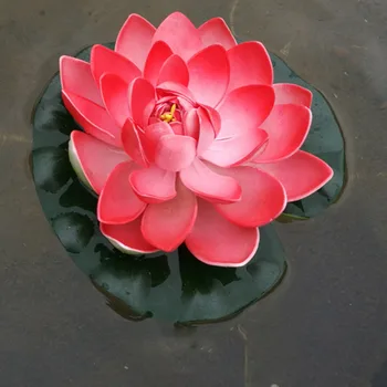 Baseins Zivju Tvertnes Apdares Simulācijas Lotus Viltus Lapu Amatniecības augu Ūdens Augu 18 cm EVA Āra Dārza Mākslīgie Ziedi