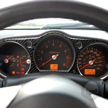 Spidometra Uzlīme Surround Līmlenti Melna Oglekļa Šķiedras Auto Paneļa Uzlīmes priekš Nissan 350Z no 2006. līdz 2009. gadam panelis decal