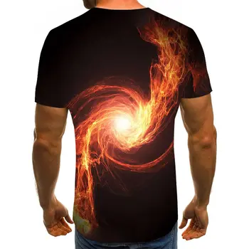 Ir 2021. jaunu liesmu vīriešu T-krekls vasaras modes īsām piedurknēm 3D apaļu kakla topi dūmu elements krekls moderns sieviešu T-krekls