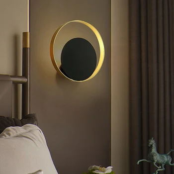 Ziemeļvalstu postmodernisma radošo gaismas luksusa mākslas guļamistabas gultas modelis istabas, dzīvojamā istaba ar TV fonā sienas lampas