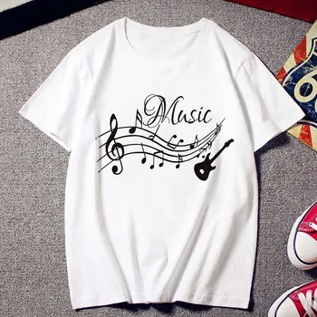 Jaunu Harajuku sieviešu T-krekls modes radošās Mūzikas iespiests T krekls vasaras ikdienas krekls ar īsām piedurknēm, sieviešu T Top Apģērbs
