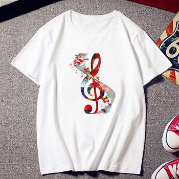 Jaunu Harajuku sieviešu T-krekls modes radošās Mūzikas iespiests T krekls vasaras ikdienas krekls ar īsām piedurknēm, sieviešu T Top Apģērbs