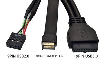 5.25 Collu USB 3.1 GEN2 Priekšējā Paneļa USB Centrmezglu, 2 Porti USB 3.0 + 2 Porti USB2.0 + 1. Ostas TIPA, C TIPA-E, Savienotājs Desktop PC