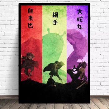 Ninja Uchiha Sasuke Gleznu Audekla Glezna Mūsdienīga Sienas Māksla HD Izdrukāt Plakātu Anime Moduļu Ziemeļvalstu Dzīvojamā Istaba Mājas Apdare