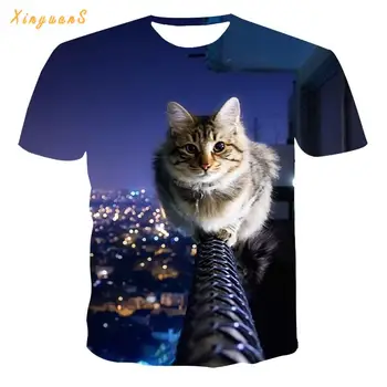 Ir 2021. Kaķis Gudrs Dzīvnieks Mūzikas 3d Drukāšanas Sieviešu T-krekls Dāmas Gadījuma T-krekls Vasaras T-krekls, Džemperis Apģērbu Iela Apģērbi