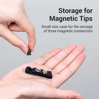 Intervences Magnētisko Plug Gadījumā Pārnēsājamo Uzglabāšanas Kaste Tips C Chagrer Adapteri iPhone, Huawei Xiaomi Micro USB MFi Kabeļu Organizators 3p