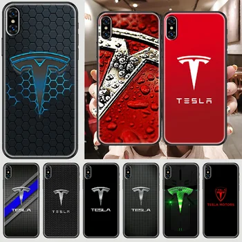 Tesla Super Elektriskās Automašīnas Tālruni, Lietu Vāku Korpusa iphone 5 5s se 2 6s 6 7 8 12 mini plus X XS XR 11 PRO MAX black luksusa